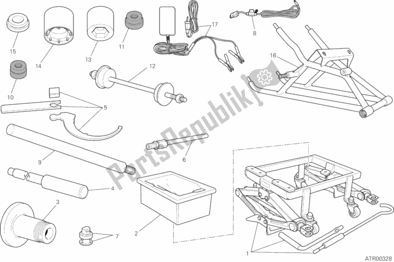 All parts for the 01c - Workshop Service Tools of the Ducati Superbike 1299R Final Edition 2018